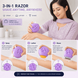 Sphynx 3-in-1 portable razor opened for use