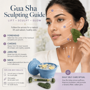 Jade Roller & Gua Sha Set package contents for facial skincare