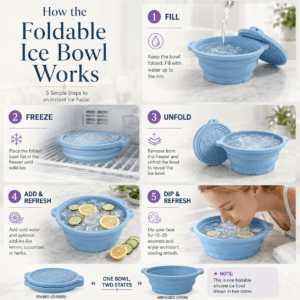 Jade facial roller and gua sha tool shown with cooling skincare bowl
