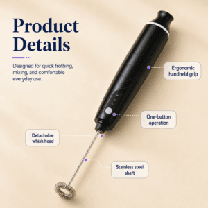 Rechargeable Coffee and Milk Frother with Whisk Attachments