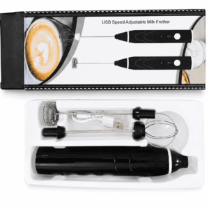 Rechargeable Coffee and Milk Frother with Whisk Attachments