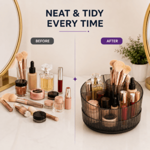 Cosmetic Storage Box and Makeup Brush Holder Organizer