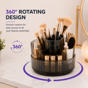 Cosmetic Storage Box and Makeup Brush Holder Organizer