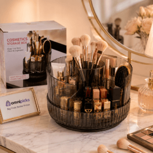 Cosmetic Storage Box and Makeup Brush Holder Organizer
