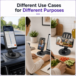 Foldable phone stand used for navigation, video calls and cooking