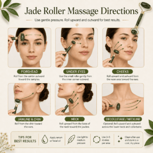 Jade Roller and Gua Sha Facial Massage Set for Skincare