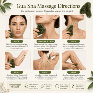 Jade Roller and Gua Sha Facial Massage Set for Skincare