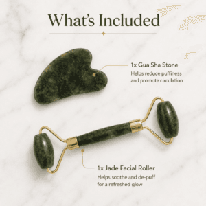 Jade Roller and Gua Sha Facial Massage Set for Skincare