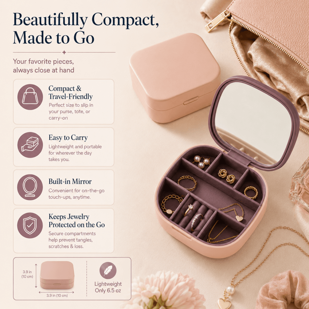 Portable Jewellery Box for Travel and Everyday Storage