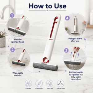 Mini Mop for Kitchen, Bathroom and Tabletop Cleaning