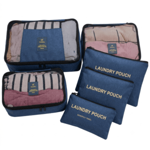 6-Piece Travel Packing Cube Set with Laundry Pouches