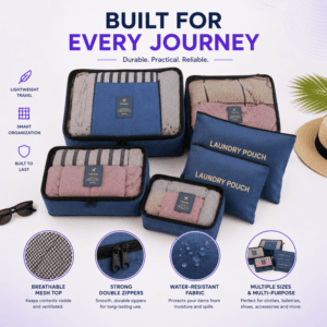 6-Piece Travel Packing Cube Set with Laundry Pouches