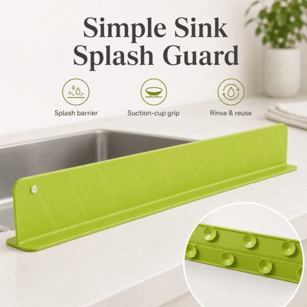 Sink Splash Guard with Suction Cups for Kitchen Countertops