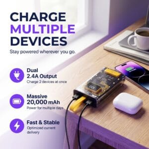 Bolt B106 power bank ports and digital display close-up