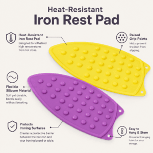 Silicone iron rest with raised grip points viewed from above