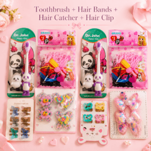 Kids Girls 4-Item Accessory Package with Hair Essentials