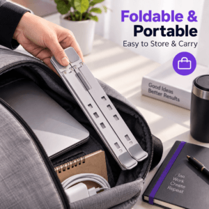 Laptop stand folded flat for carrying or storage