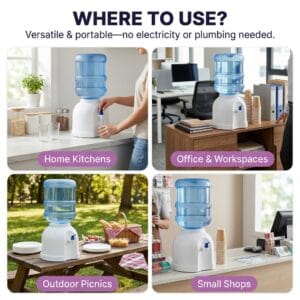 Non-electric water dispenser spout and pump close-up