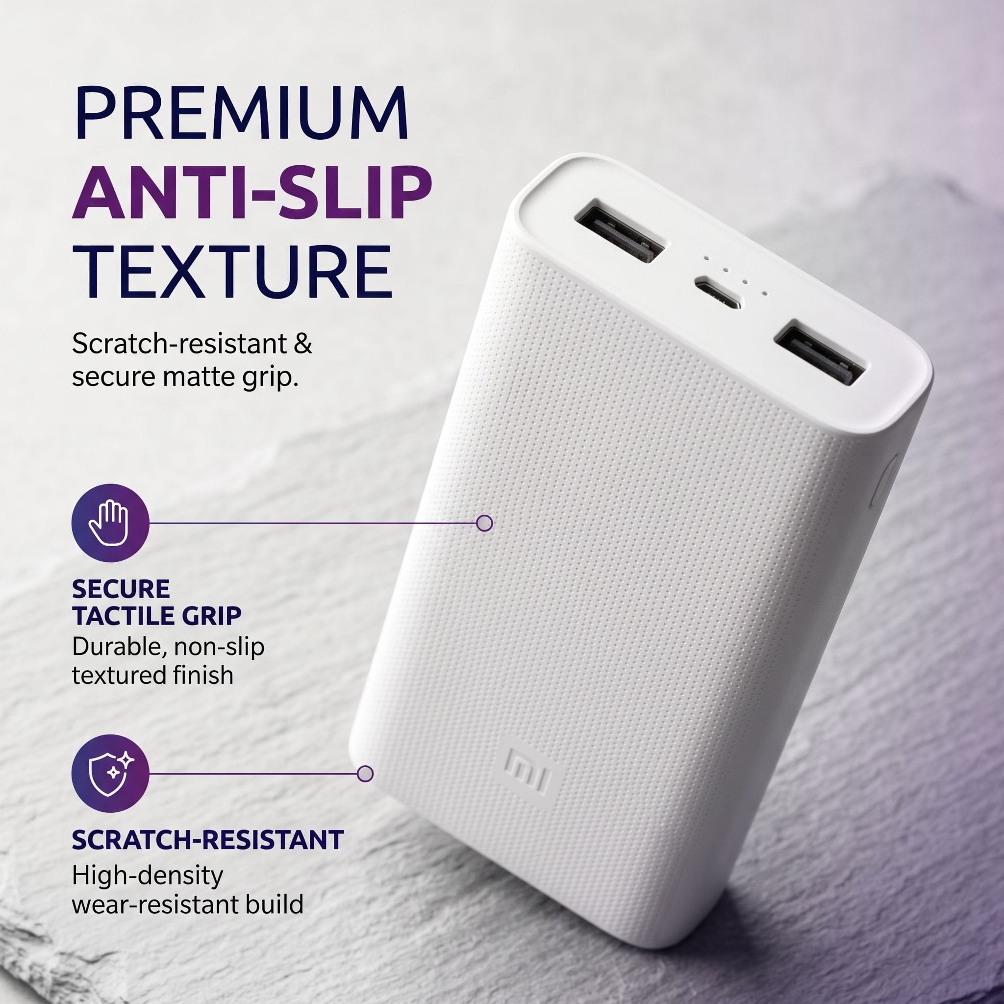 20000mAh 2C Mi Power Bank with Dual USB-A and 18W Charging 1 20000mAh 2C Mi power bank with dual USB-A outputs