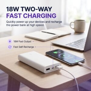 20000mAh Mi power bank held for portable travel use