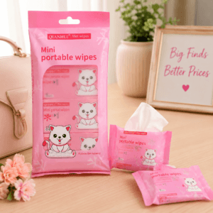 Mini Portable Wet Wipes 8-Pack Set for Kids and Makeup