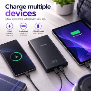 Samsung 25W battery pack held for portable use