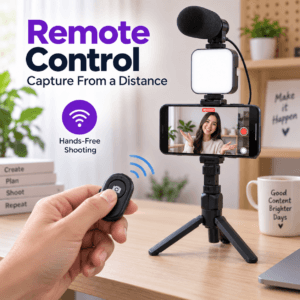 Fill light illuminating a phone video recording setup