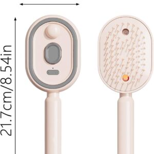 Electric spray hair brush dimensions measuring 21.7 by 7.8 cm