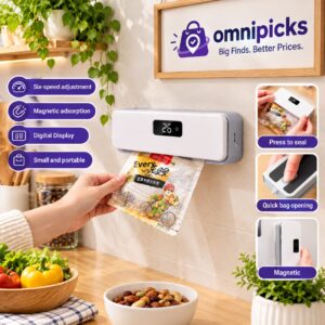 Magnetic mini bag sealer mounted on a Pakistani kitchen wall
